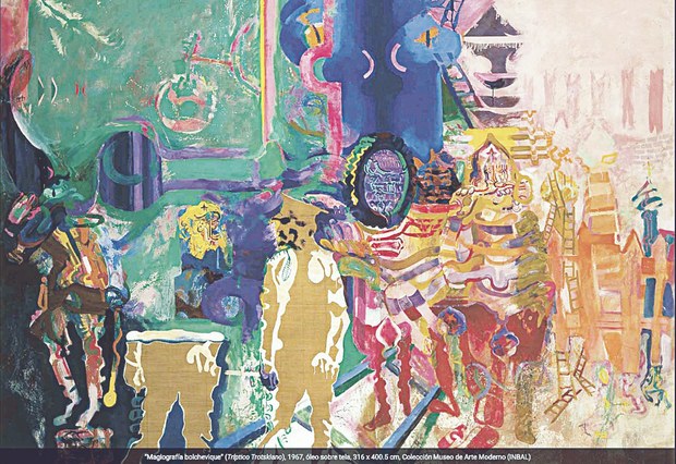 “Magiografía bolchevique” (Tríptico Trotskiano), 1967, óleo sobre tela, 316 x 400.5 cm, Colección Museo de Arte Moderno (INBAL).jpeg