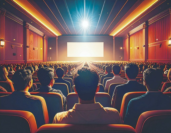 Firefly_sala de cine llena de gente  vista desde atrás. Tono hiperrealista magico 18576.jpg